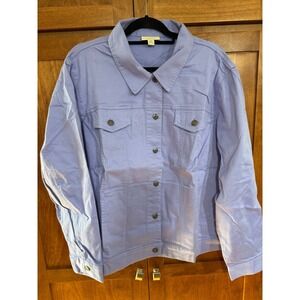 Appleseed's Women's Denim Style Jacket - Soft Peri Blue - 3X new in package